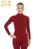 Brubeck Футболка женская дл.рукав Wool Merino 78% Бордо в Москве